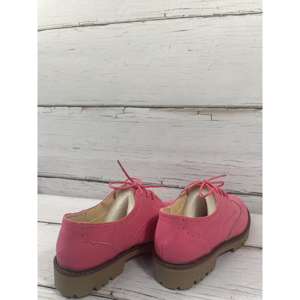 Journee Collection Claudiya Shoes Womens Size 9 Pink Faux Suede Oxford Flats - Picture 9 of 14